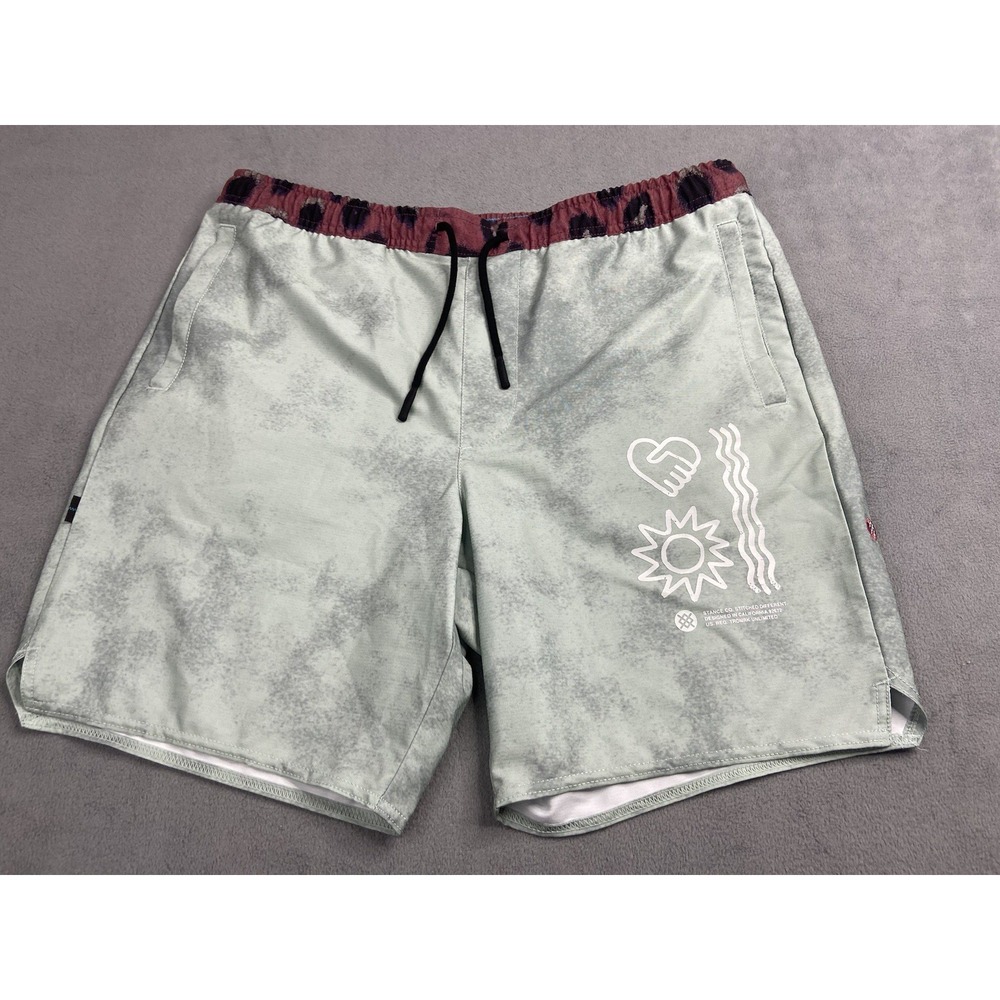 Stance Shorts Mens XL Green‎ Complex Hybrid Beach Wicking Stretch Outdoor Swim